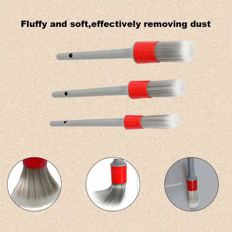 BristleHub 3-Piece Car Detailing Brush Set for Interior & Exterior Cleaning