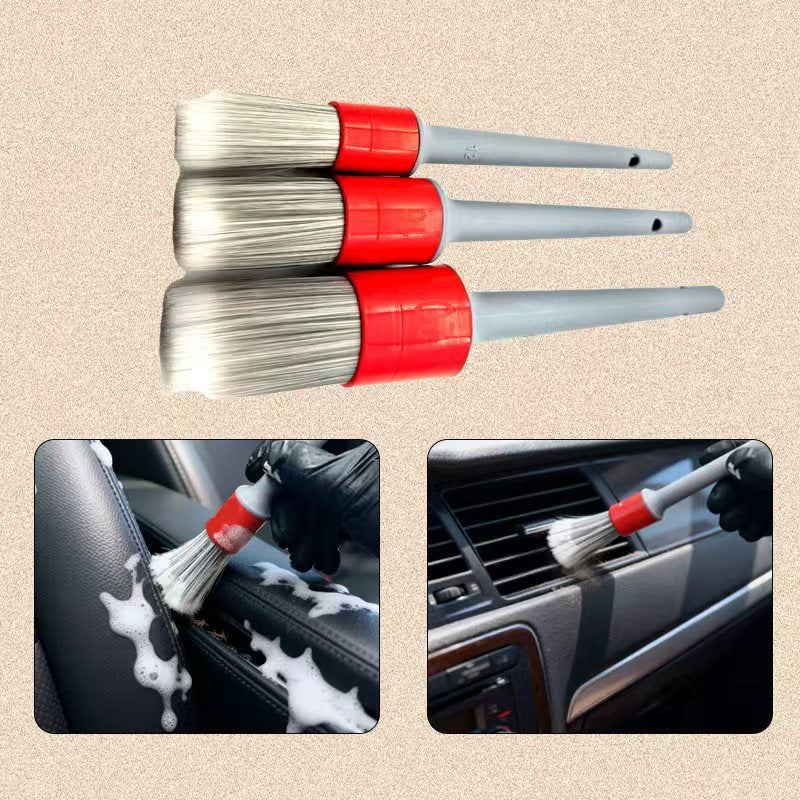 BristleHub 3-Piece Car Detailing Brush Set for Interior & Exterior Cleaning