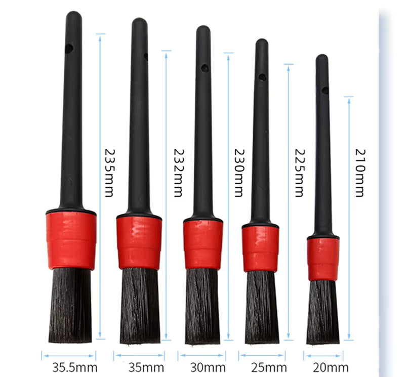 BristleHub 5-Piece Car Detailing Brush Set for Interior, Wheels & Vents