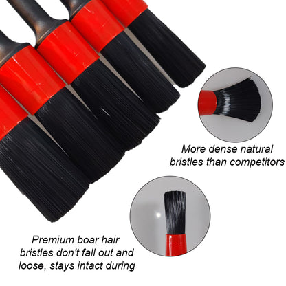 BristleHub 5-Piece Car Detailing Brush Set for Interior, Wheels & Vents