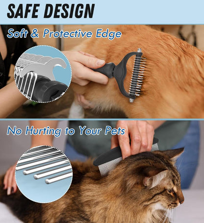 BristleHub 2-Piece Pet Grooming & Deshedding Brush Set for Dogs & Cats