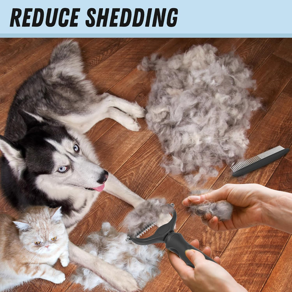 BristleHub 2-Piece Pet Grooming & Deshedding Brush Set for Dogs & Cats