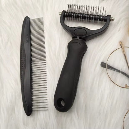 BristleHub 2-Piece Pet Grooming & Deshedding Brush Set for Dogs & Cats