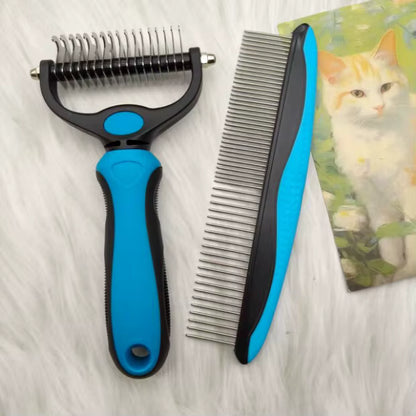 BristleHub 2-Piece Pet Grooming & Deshedding Brush Set for Dogs & Cats