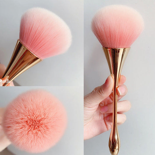 High-Quality Flat Angular Blush Makeup Brush Plastic Handle Fiber Bristles Big Soft Face Foundation Blusher
