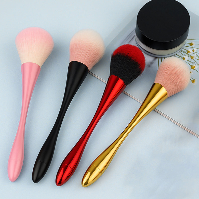 High-Quality Flat Angular Blush Makeup Brush Plastic Handle Fiber Bristles Big Soft Face Foundation Blusher