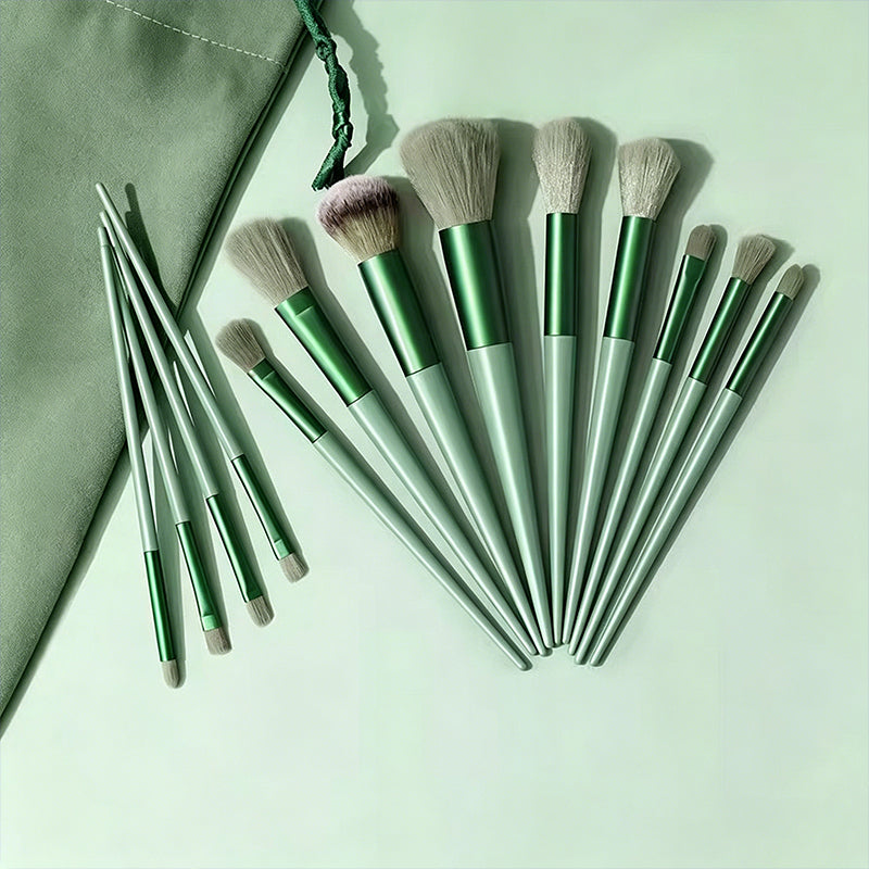 BristleHub 13-Piece Travel Makeup Brush Set with Pouch