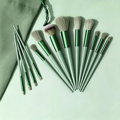 BristleHub 13-Piece Travel Makeup Brush Set with Pouch