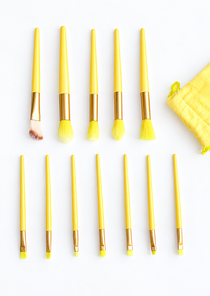 BristleHub 13-Piece Travel Makeup Brush Set with Pouch