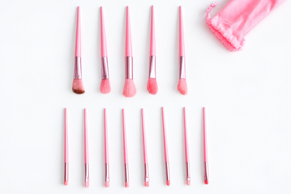 BristleHub 13-Piece Travel Makeup Brush Set with Pouch